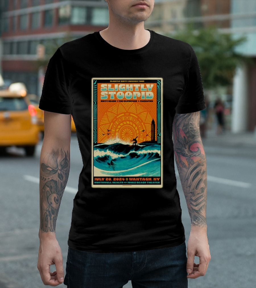 Slightly Stoopid Dirty Heads The Elovaters Passafire Slightly Dirty Summer Tour Northwell Health Jones Beach Theater Wantagh NY July 20 T-Shirt