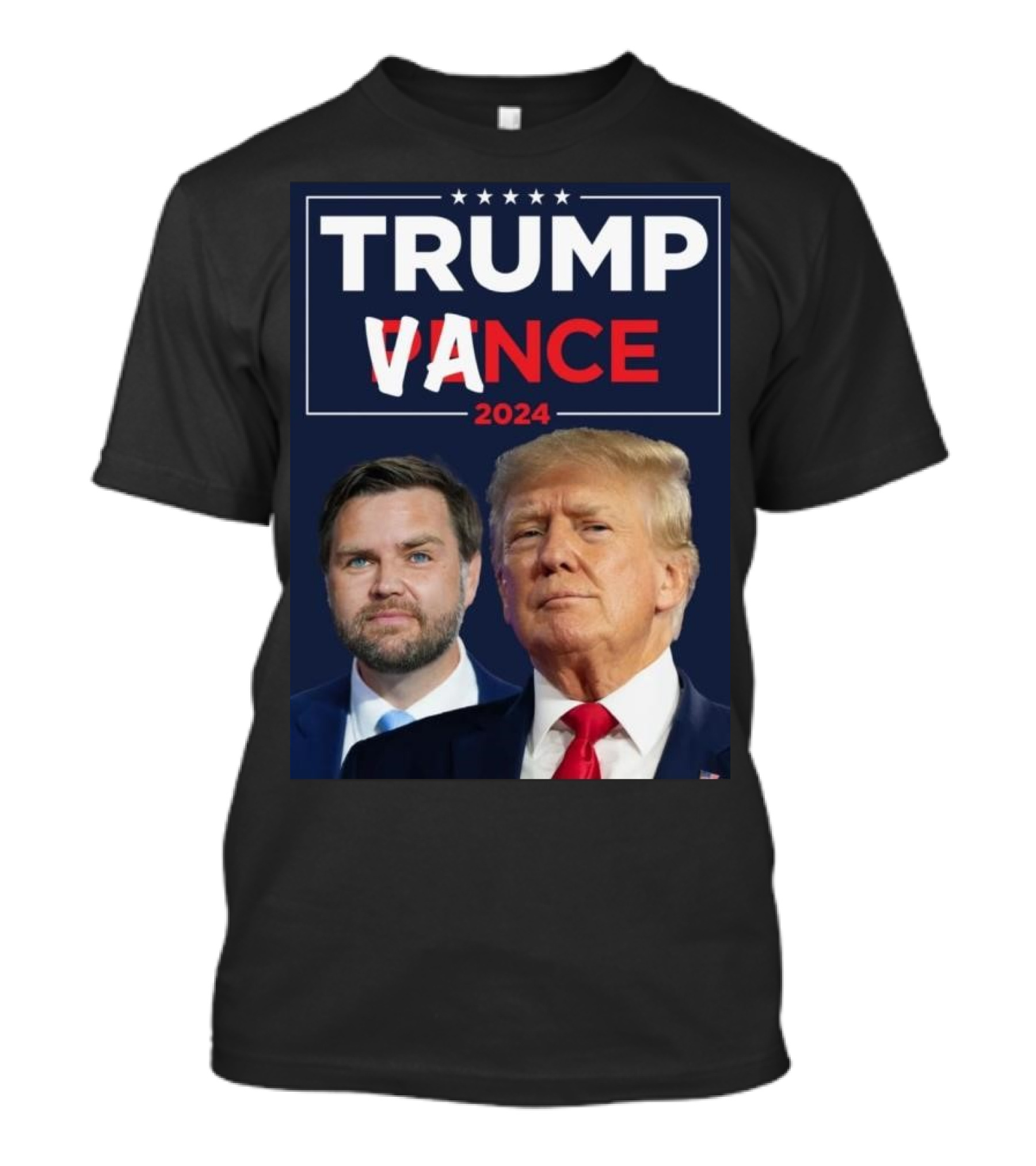 Trump Vance 2024 Political Campaign Image Featuring Candidates T-Shirt