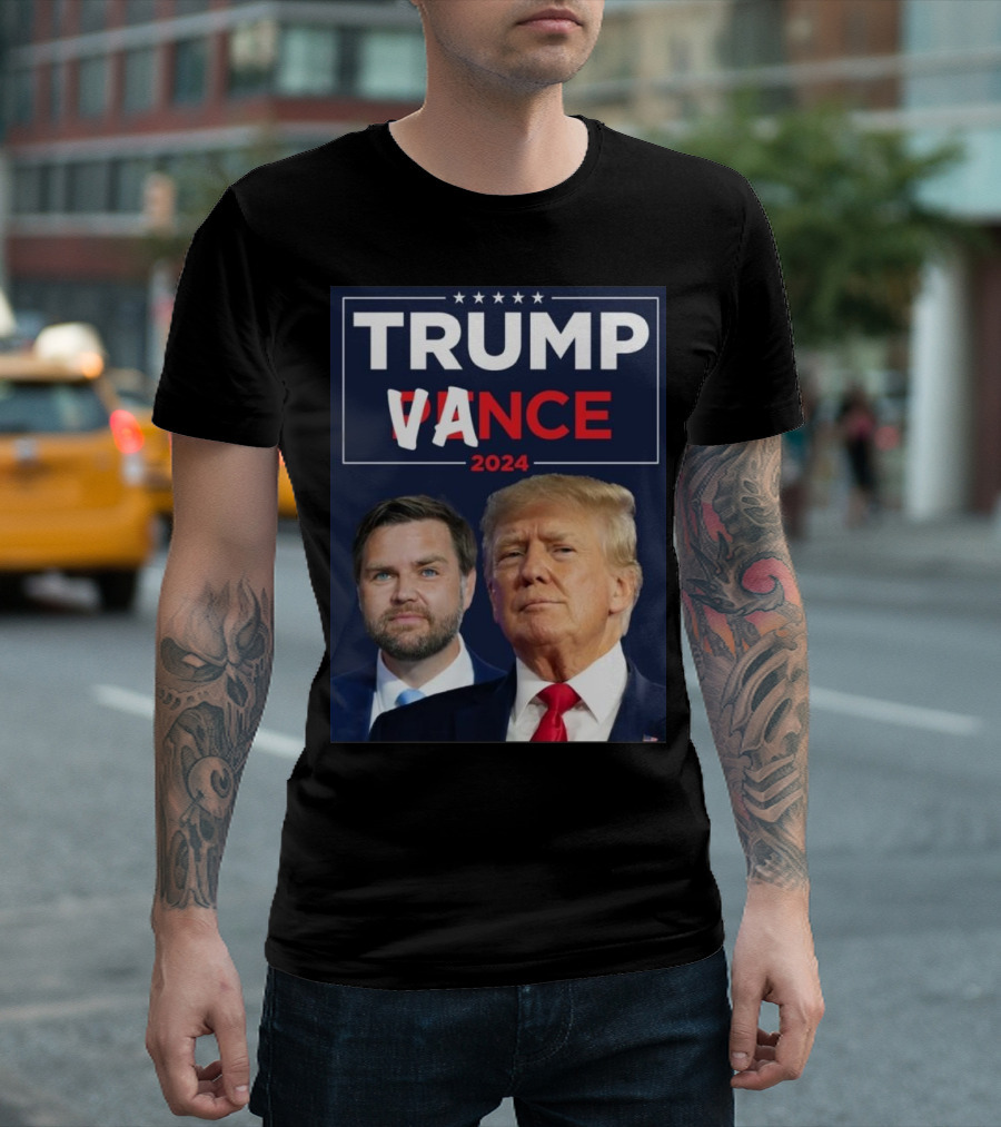 Trump Vance 2024 Political Campaign Image Featuring Candidates T-Shirt