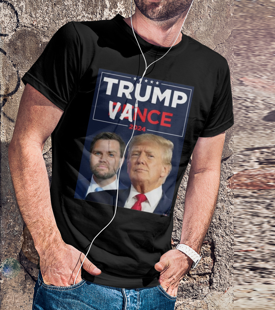 Trump Vance 2024 Political Campaign Image Featuring Candidates T-Shirt