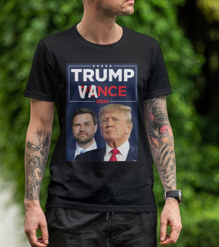 Trump Vance 2024 Political Campaign Image Featuring Candidates T-Shirt