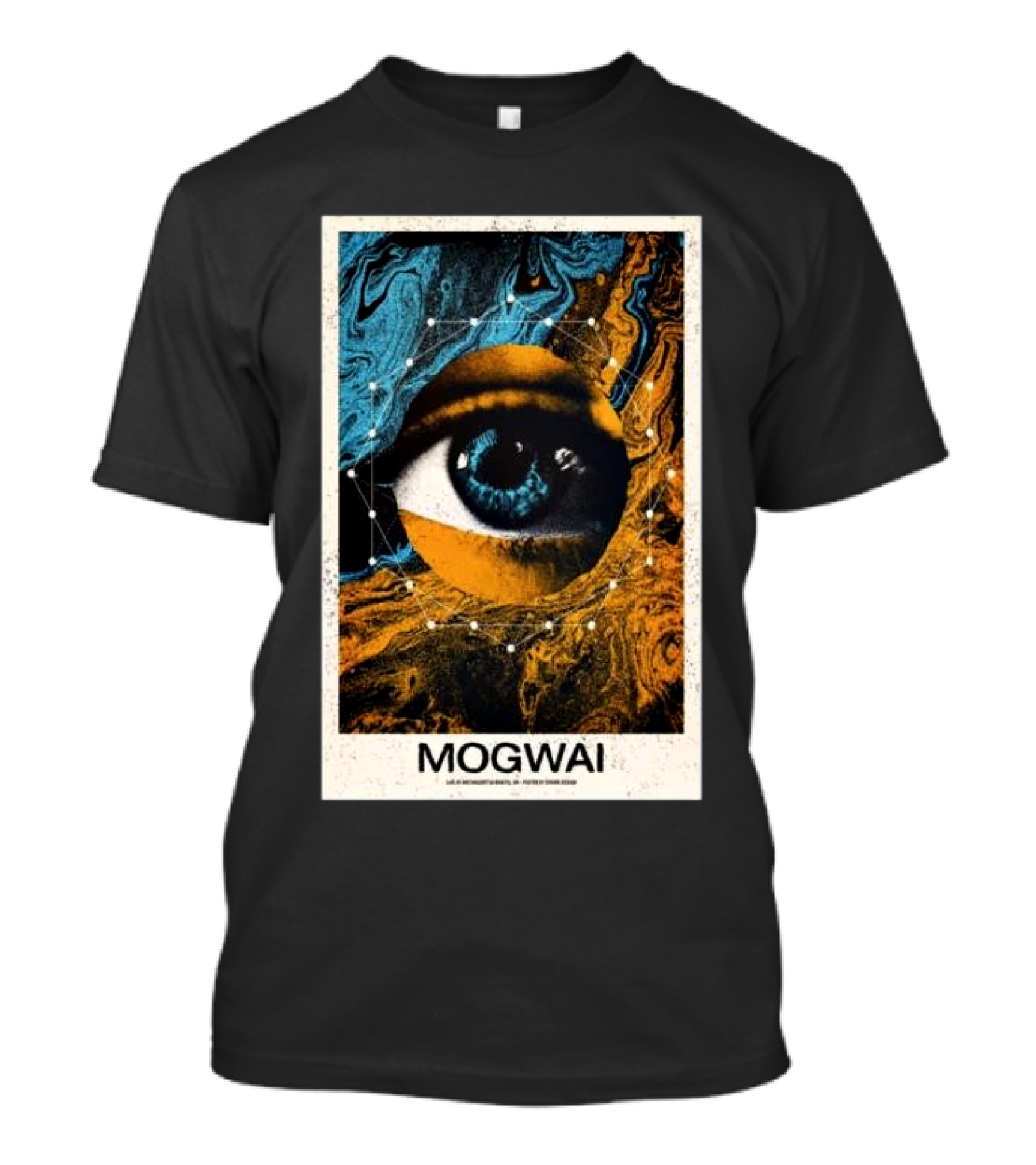 Mogwai Live At ArcTanGent Festival August 17 2024 Blue Eye Abstract Marbled T-Shirt