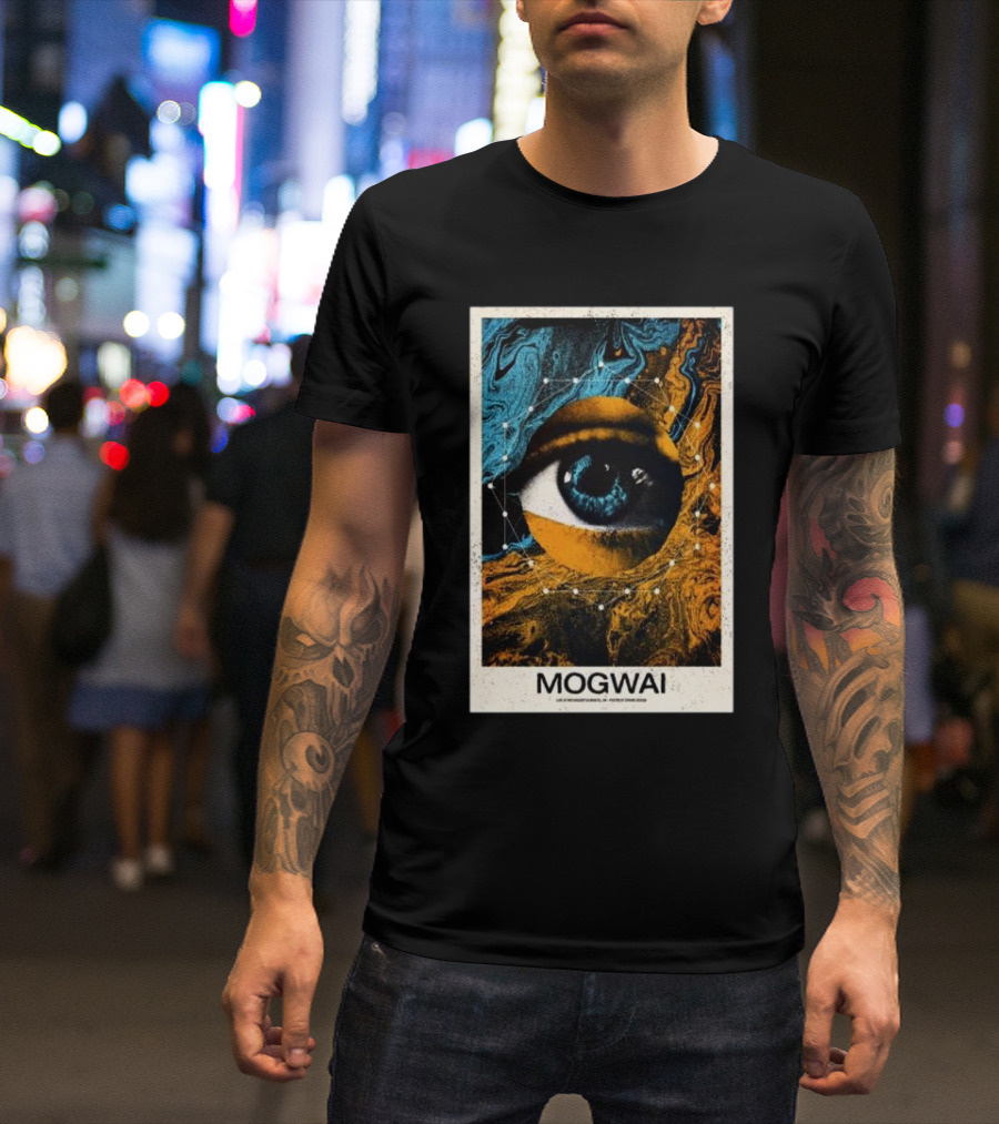 Mogwai Live At ArcTanGent Festival August 17 2024 Blue Eye Abstract Marbled T-Shirt