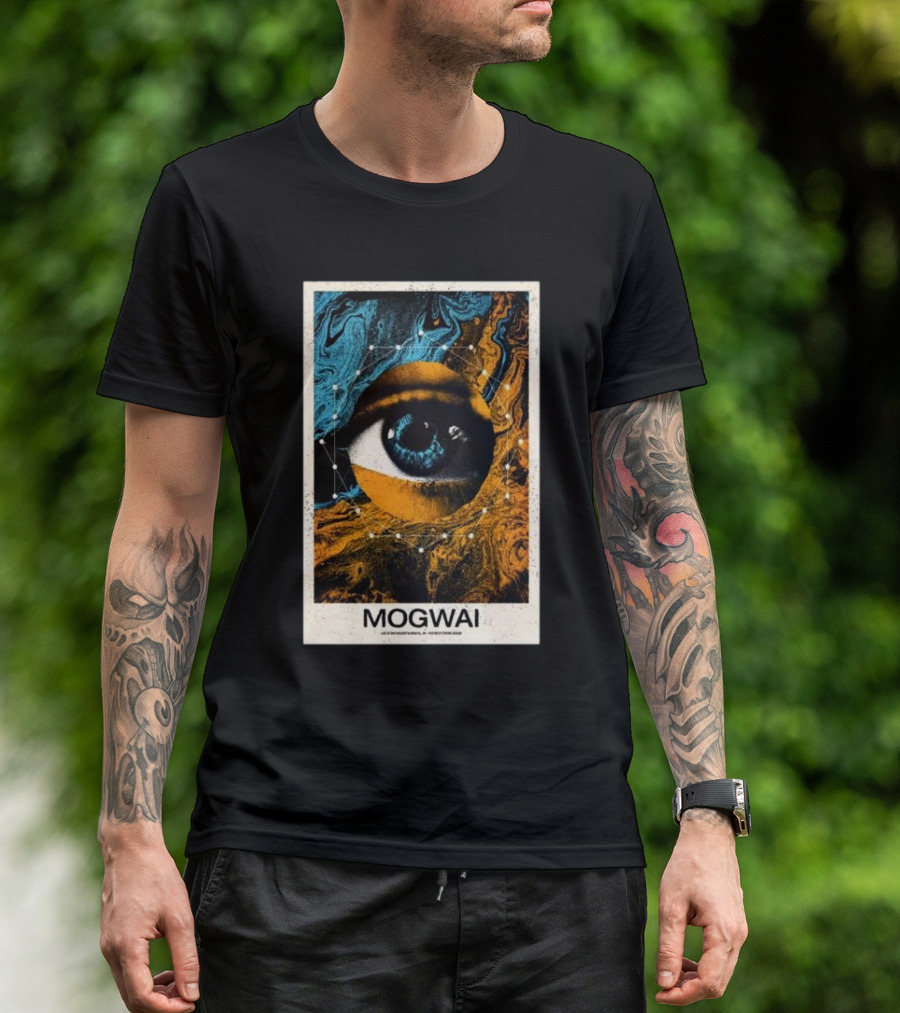 Mogwai Live At ArcTanGent Festival August 17 2024 Blue Eye Abstract Marbled T-Shirt