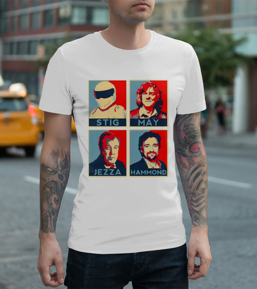 Stig May Jezza Hammond Top Gear Iconic Trio T-Shirt