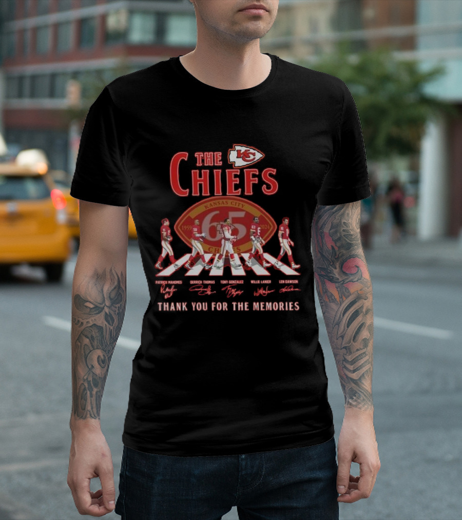 The Kansas City Chiefs 65 Years Thank You For The Memories Patrick Mahomes Derrick Thomas Tony Gonzalez Willie Lanier Len Dawson Abbey Road Signatures