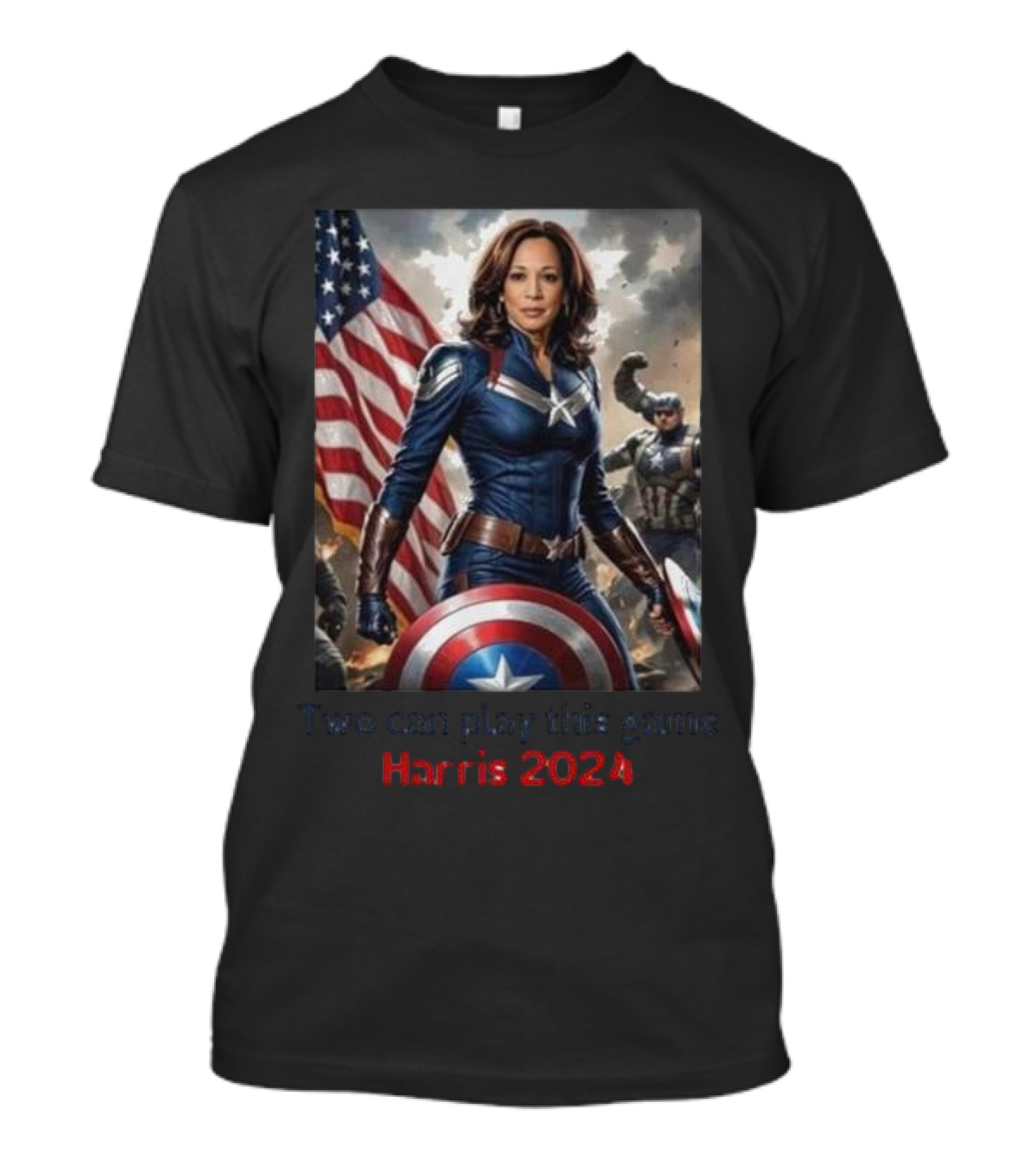 Kamala Harris American Hero Two Can Play This Game Harris 2024 Captain America T-Shirt