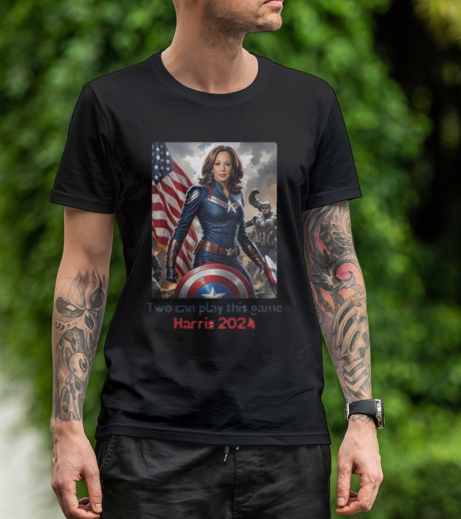 Kamala Harris American Hero Two Can Play This Game Harris 2024 Captain America T-Shirt