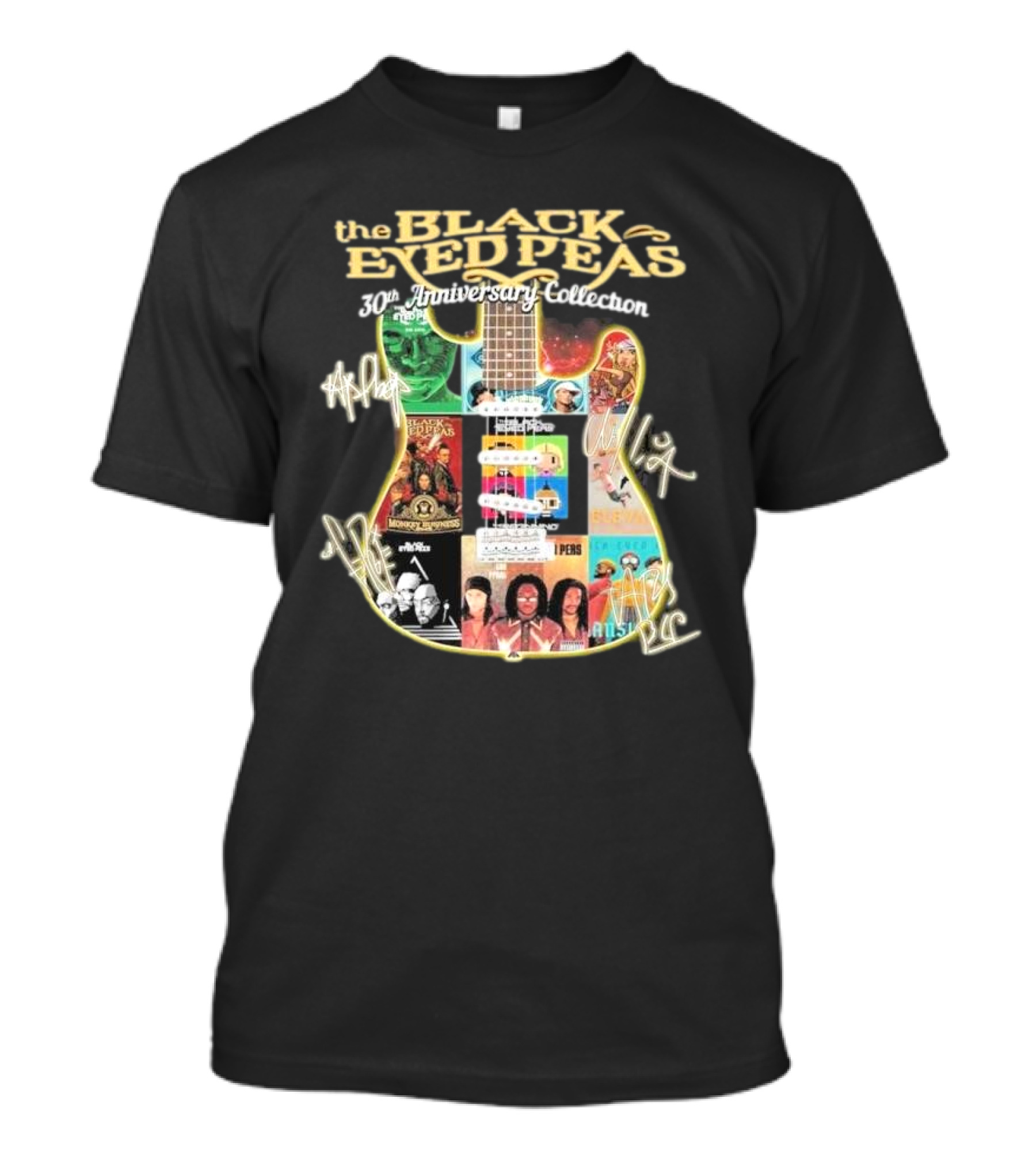 The Black Eyed Peas 30th Anniversary Collection Guitar Album Signatures T-Shirt