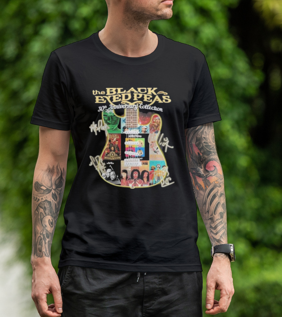 The Black Eyed Peas 30th Anniversary Collection Guitar Album Signatures T-Shirt