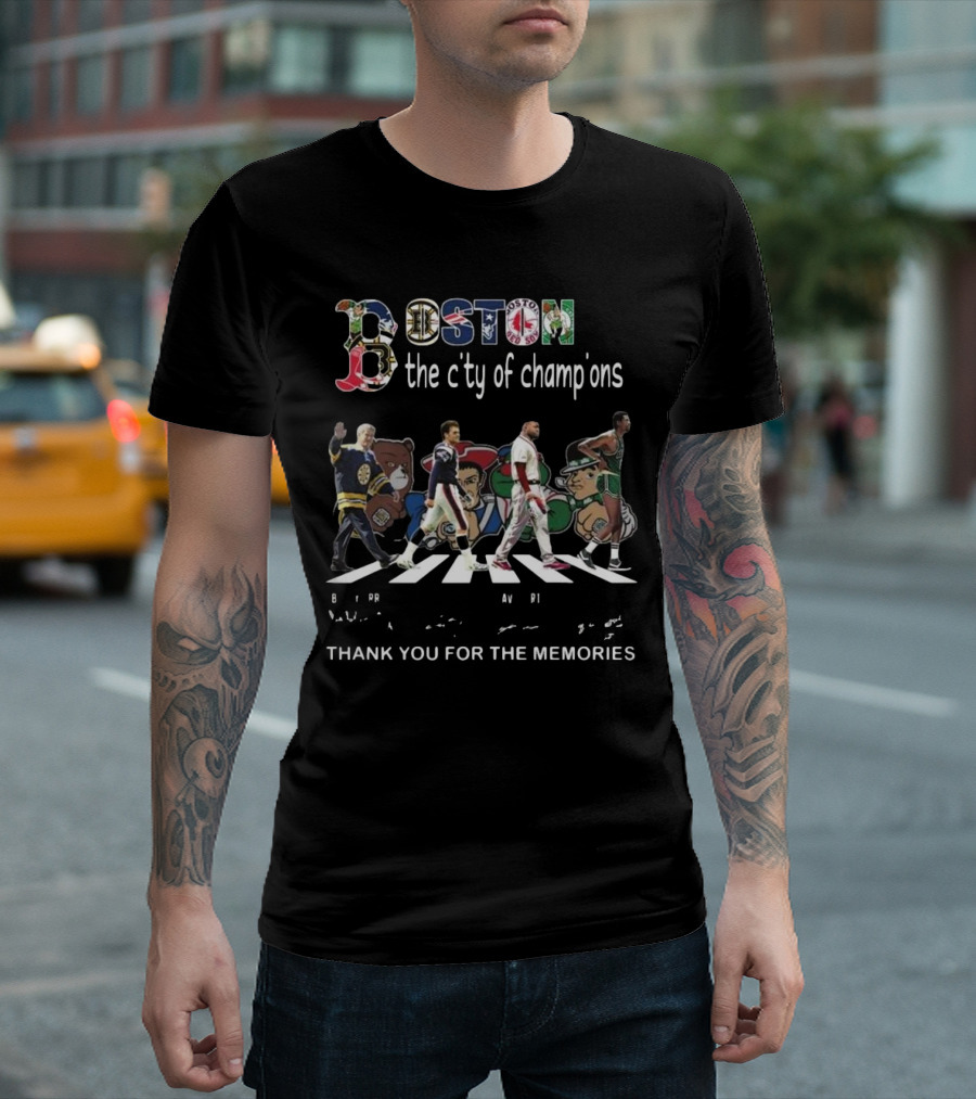 Boston The City Of Champions Thank You For The Memories Abbey Road T-Shirt