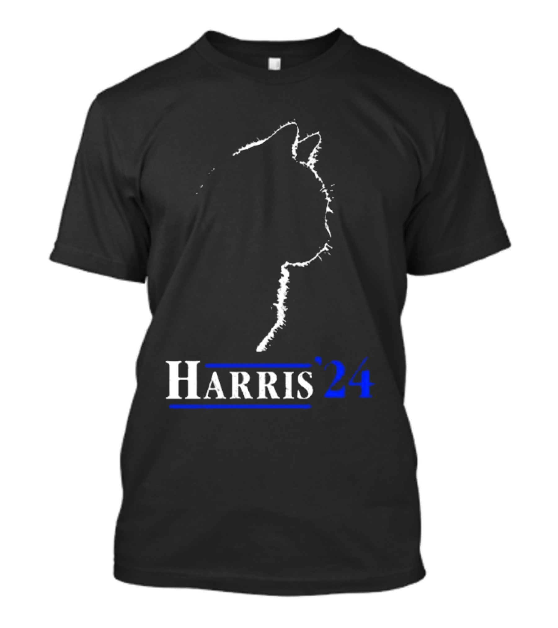 Cat Ladies For Kamala Harris 2024 President Funny Cat Silhouette HARRIS '24 T-Shirt