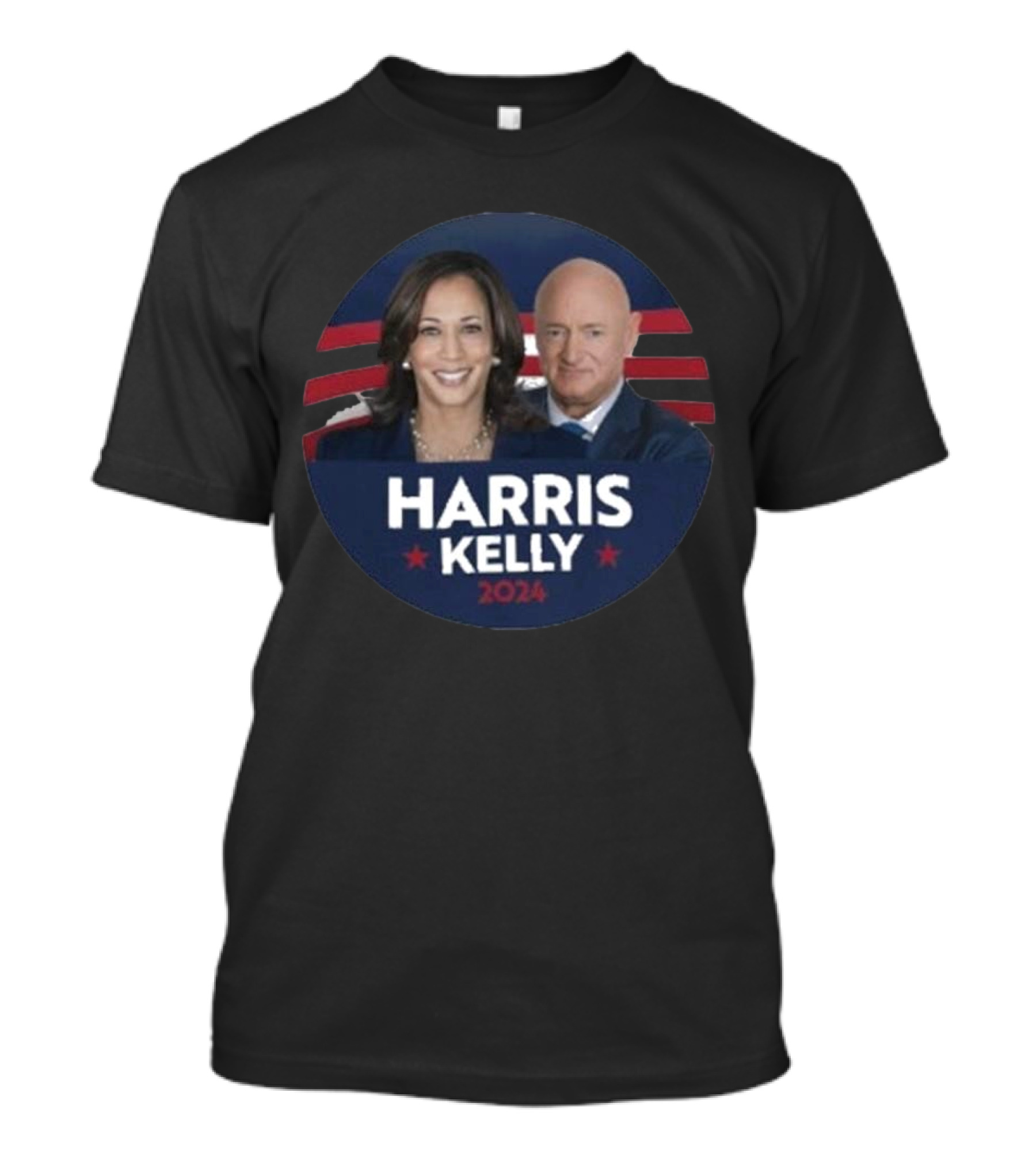 Harris Kelly 2024 Presidential Campaign Red White Blue Stars T-Shirt