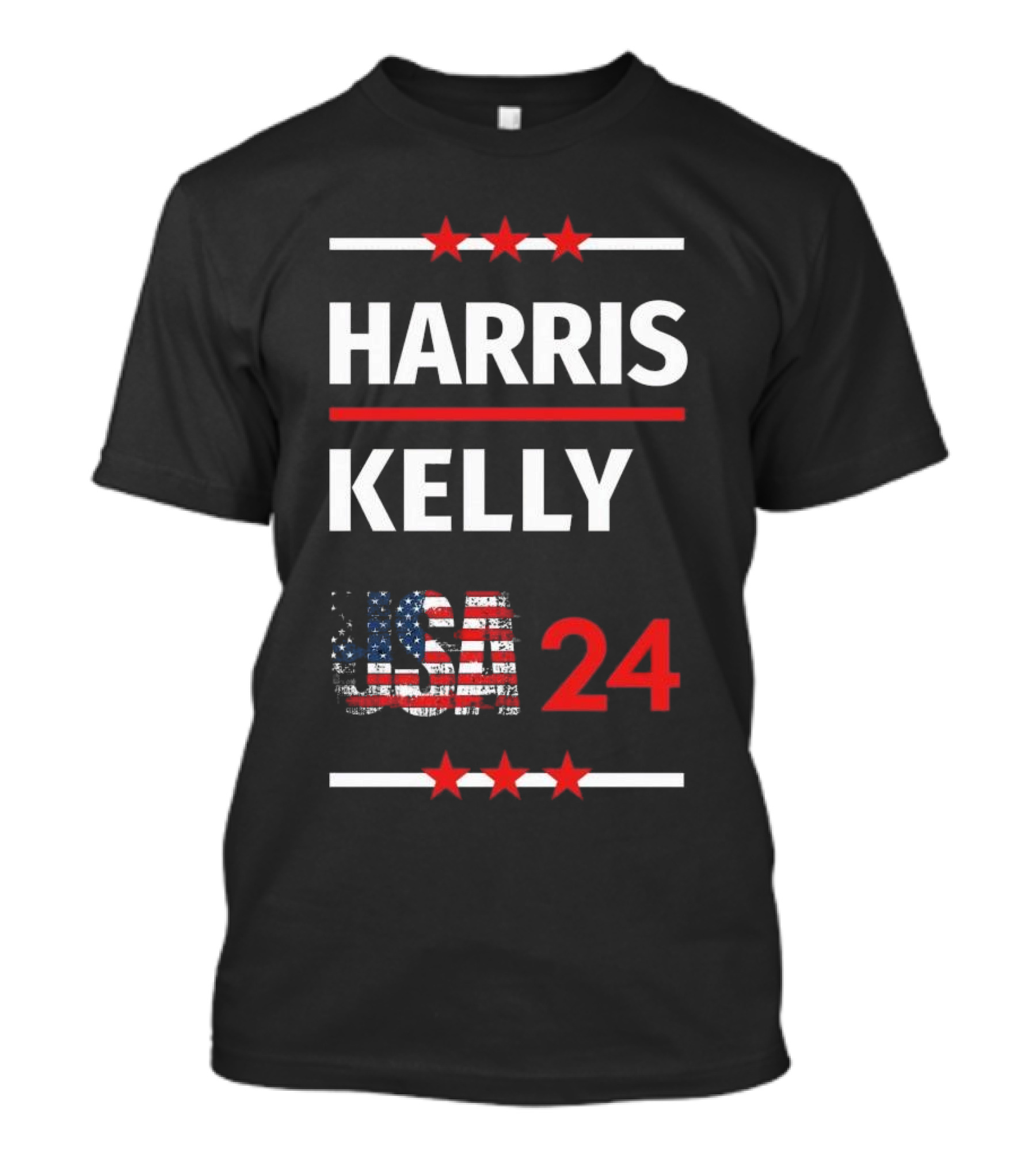Harris Kelly 2024 USA Flag Stars Potential Democratic Running Mates T-Shirt