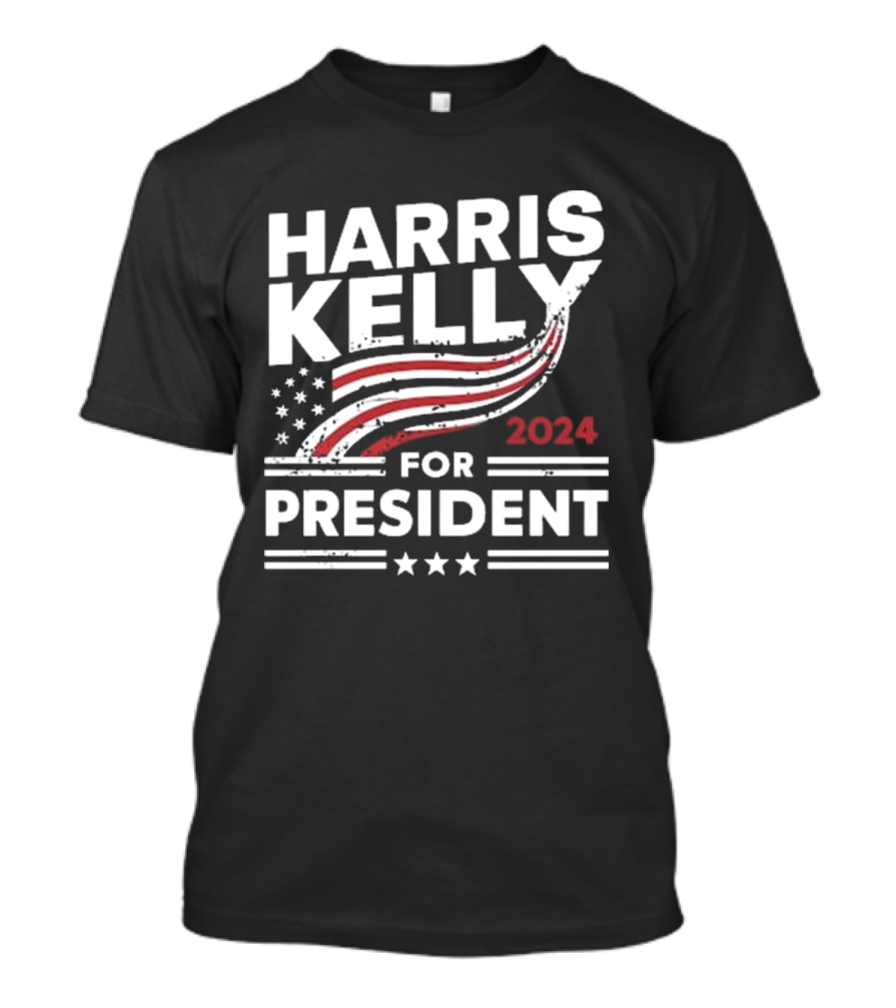 Harris Kelly 2024 American Flag Stars For President T-Shirt