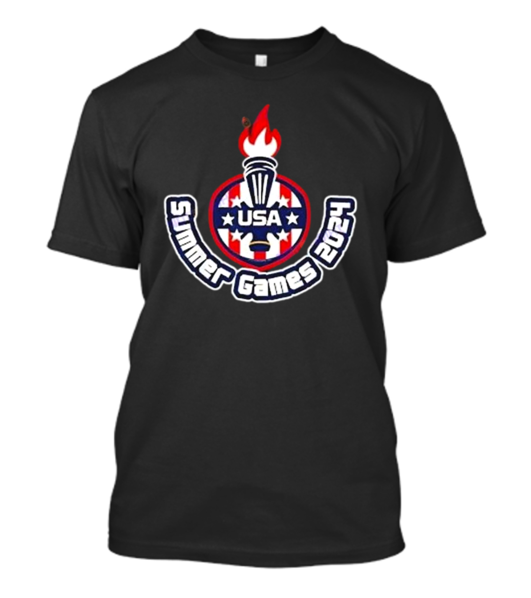 USA Summer Games 2024 Stars And Torch Emblem T-Shirt