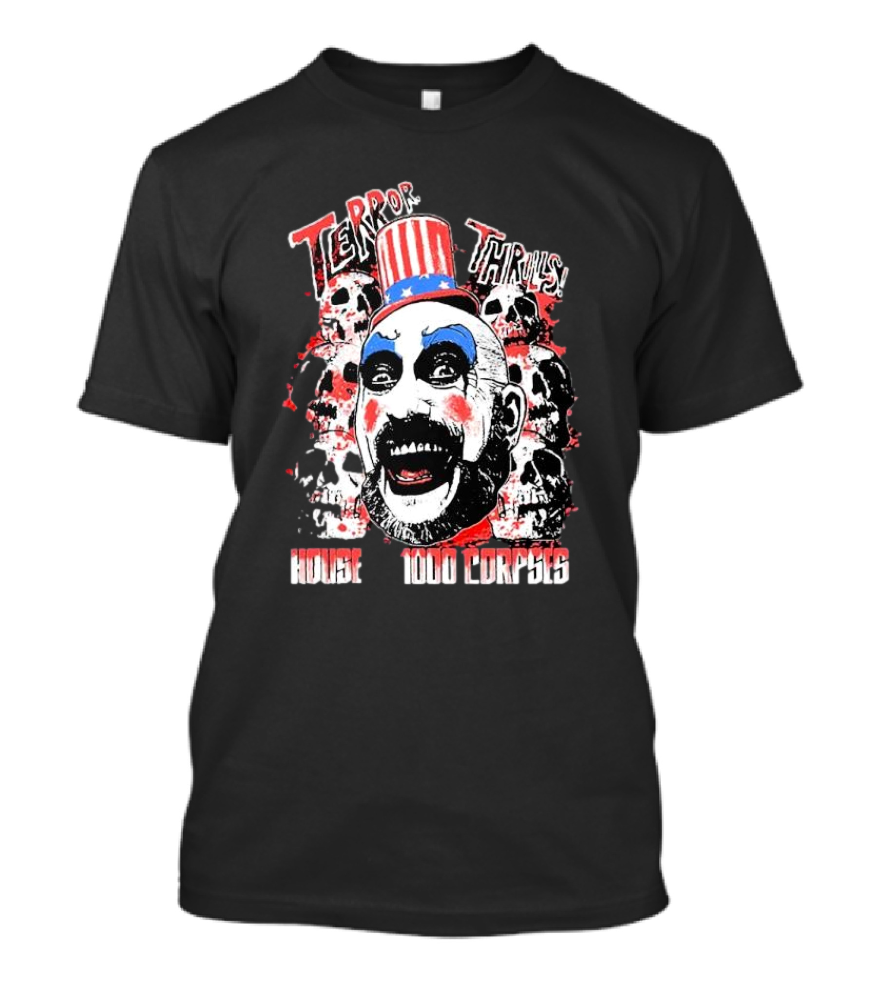 Terror Thrills House Of 1000 Corpses Captain Spaulding Skulls T-Shirt