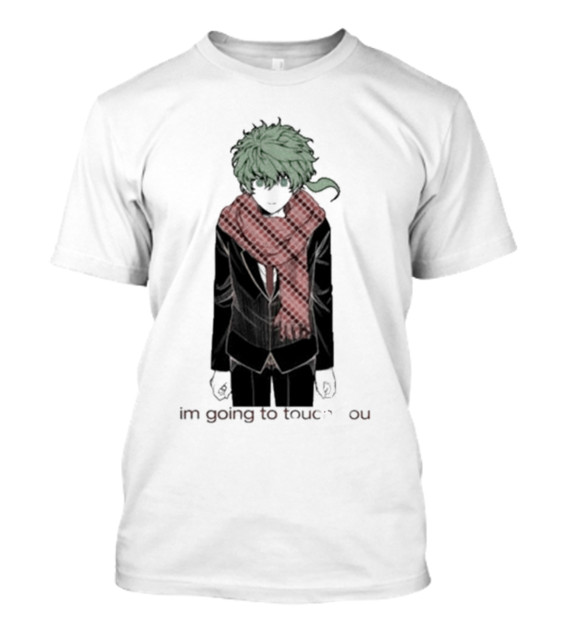 I'm Going To Touch You Midori Red Scarf Green Hair Character T-Shirt