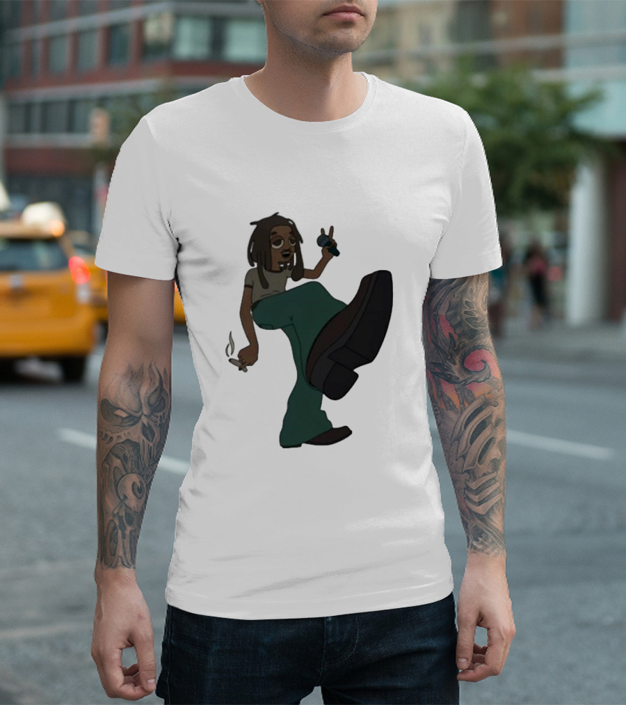 Jordan Ward 2 Ward Animation Graphic with Microphone and Peace T-Shirt