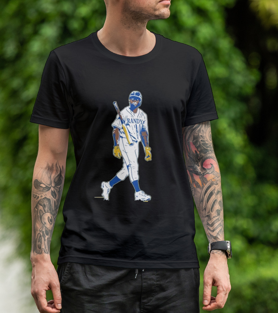 Randy Arozarena Cold Seattle Batting Illustration White Uniform T-Shirt
