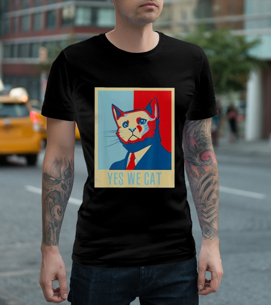 Retro Yes We Cat Funny Cat Lover Pet Owner Hope T-Shirt