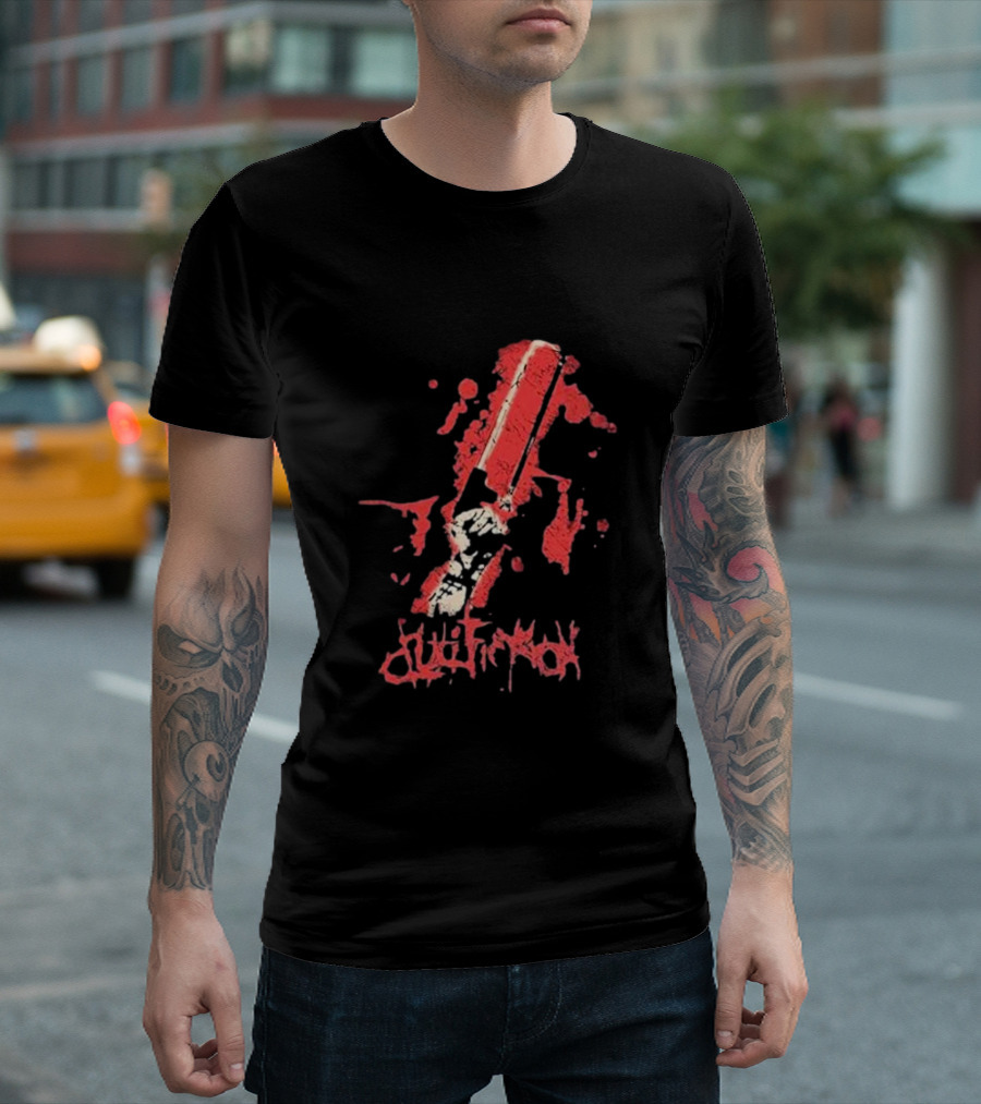 Crucifixion Saw Rise Records Blood Splatter Chainsaw T-Shirt