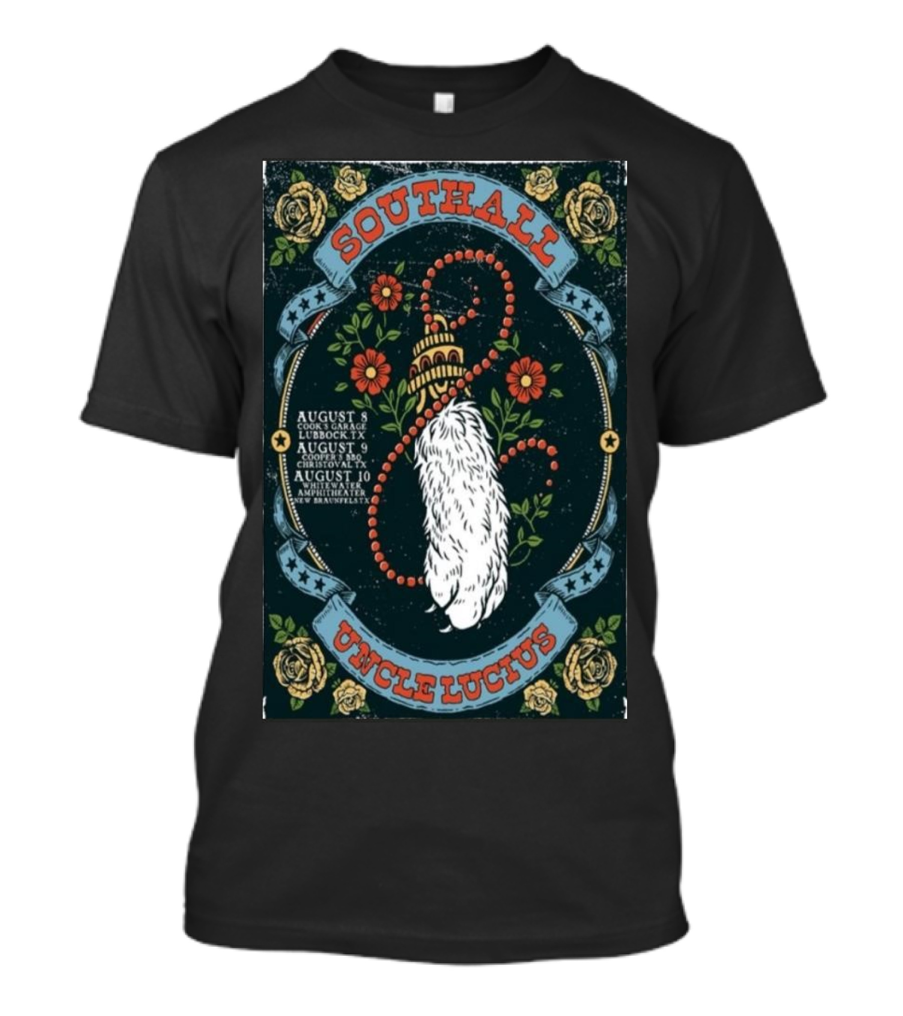 Southall And Uncle Lucius August 8-10 2024 Lubbock And Hico Texas Concert Event T-Shirt