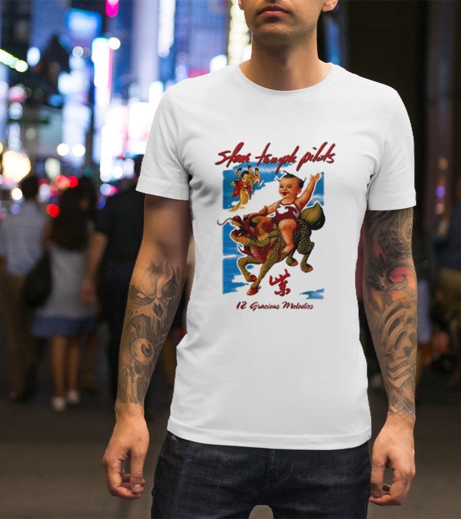 Stone Temple Pilots 12 Gracious Melodies Baby Riding Dragon T-Shirt