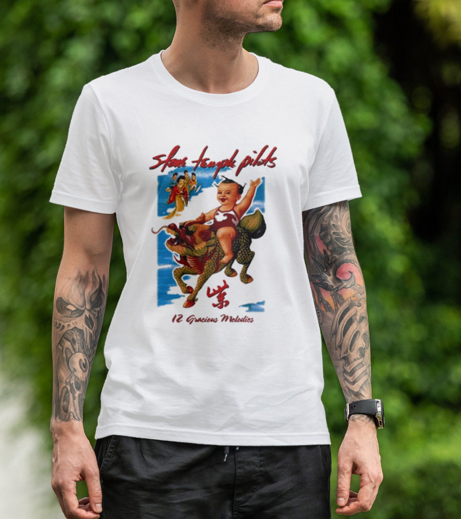 Stone Temple Pilots 12 Gracious Melodies Baby Riding Dragon T-Shirt