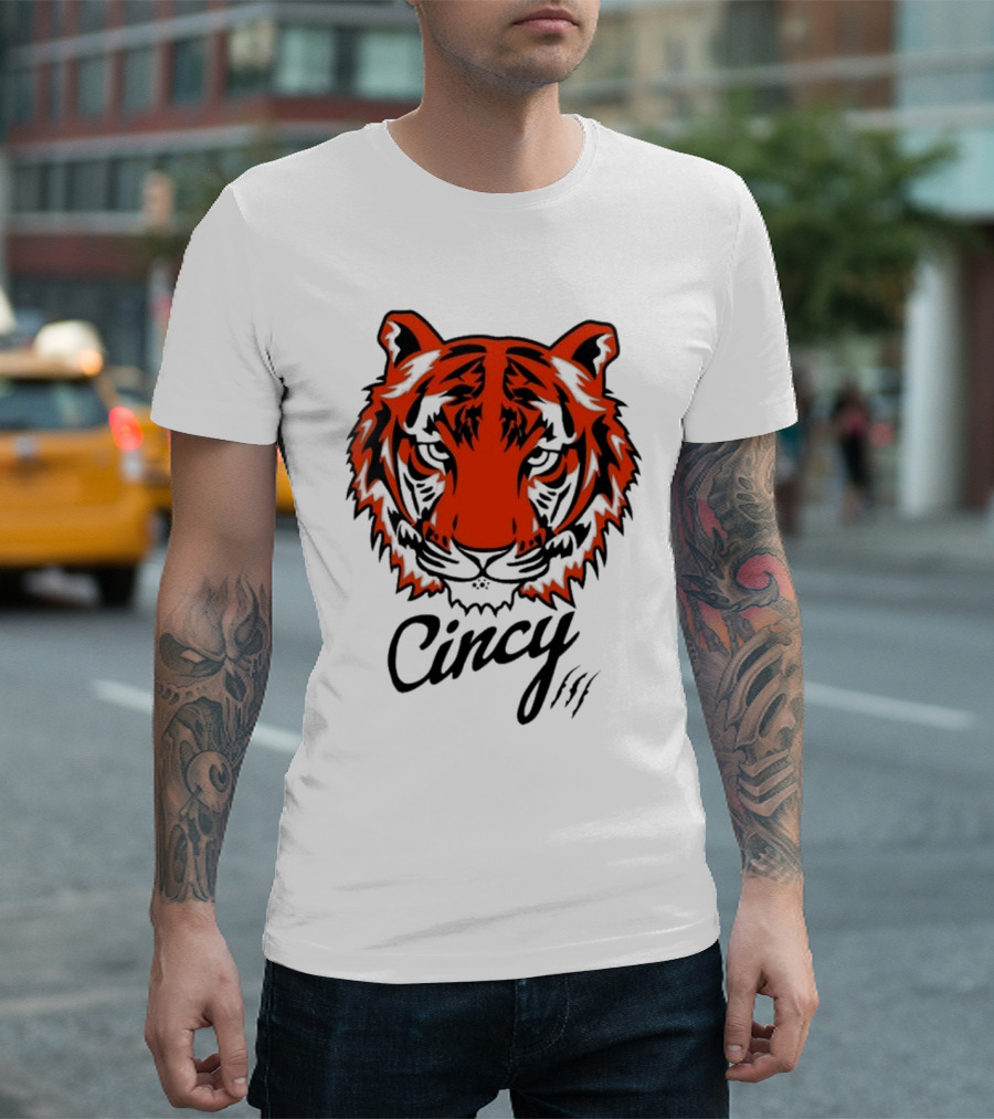 Cincy The Tiger Head By Ted Karras T-Shirt
