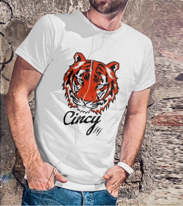 Cincy The Tiger Head By Ted Karras T-Shirt