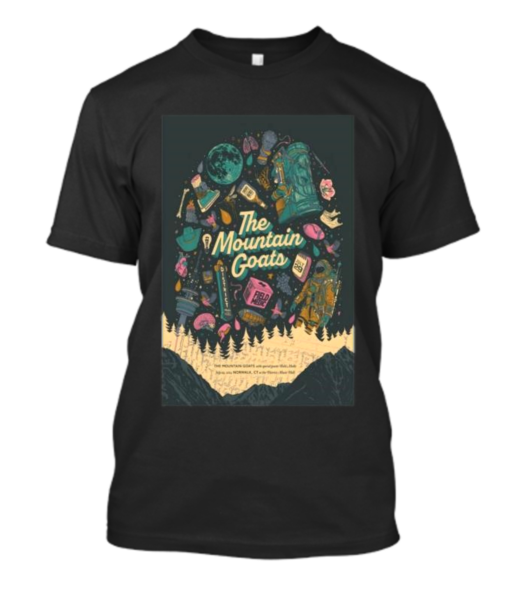 The Mountain Goats Norwalk CT July 29 2024 Event Poster Camping T-Shirt