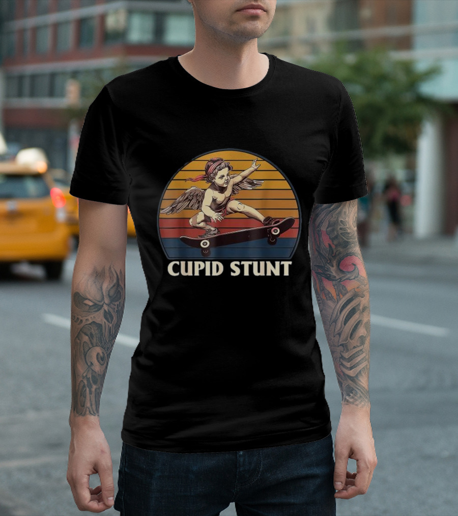Cupid Stunt Retro Skateboarding Angel T-Shirt