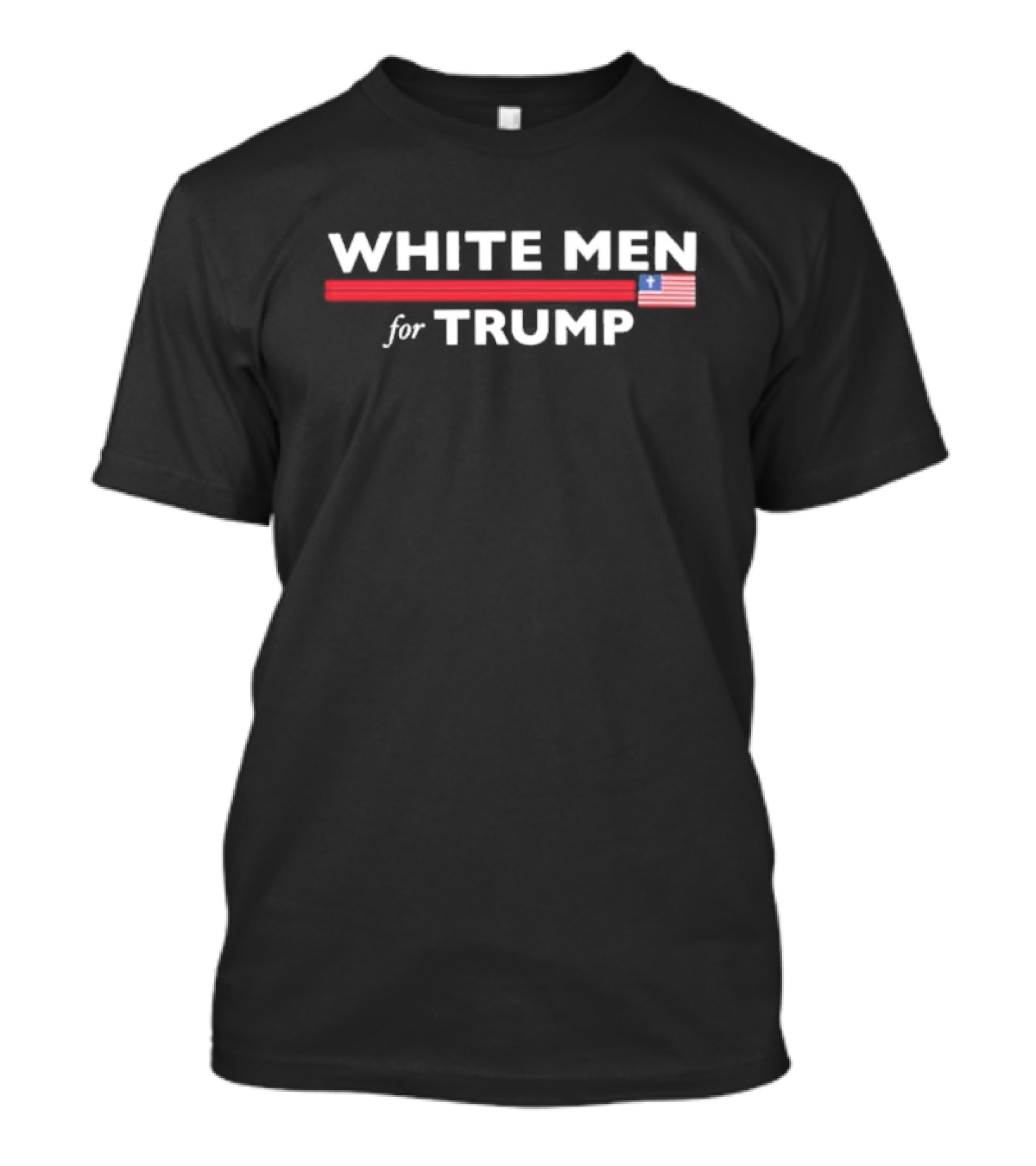 WHITE MEN FOR TRUMP American Flag Cross T-Shirt