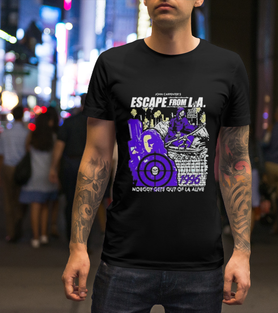 John Carpenter's Escape From L.A. 1996 Nobody Gets Out Of LA Alive T-Shirt