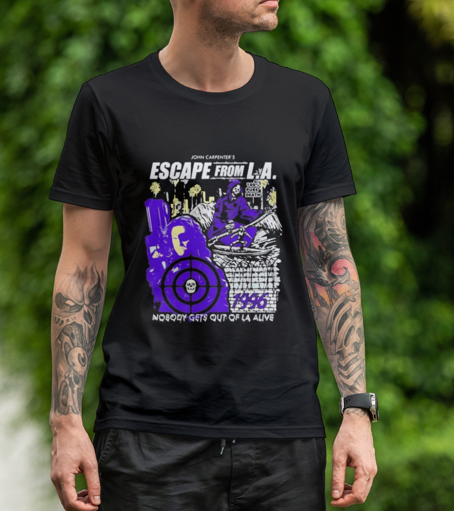 John Carpenter's Escape From L.A. 1996 Nobody Gets Out Of LA Alive T-Shirt