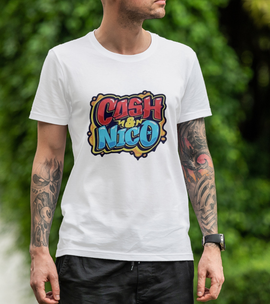 CASH And NICO Colorful Bold Typography T-Shirt