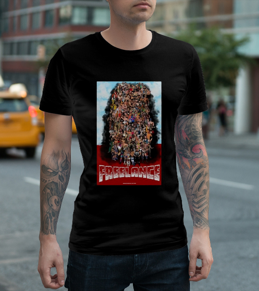 Freelance Wrestling Collage of Alex Storm Characters T-Shirt