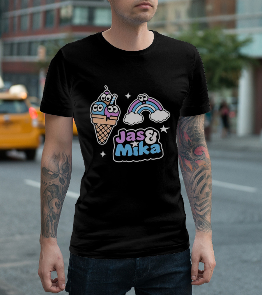 Jas And Mika Candyland Ice Cream Rainbow Fun T-Shirt