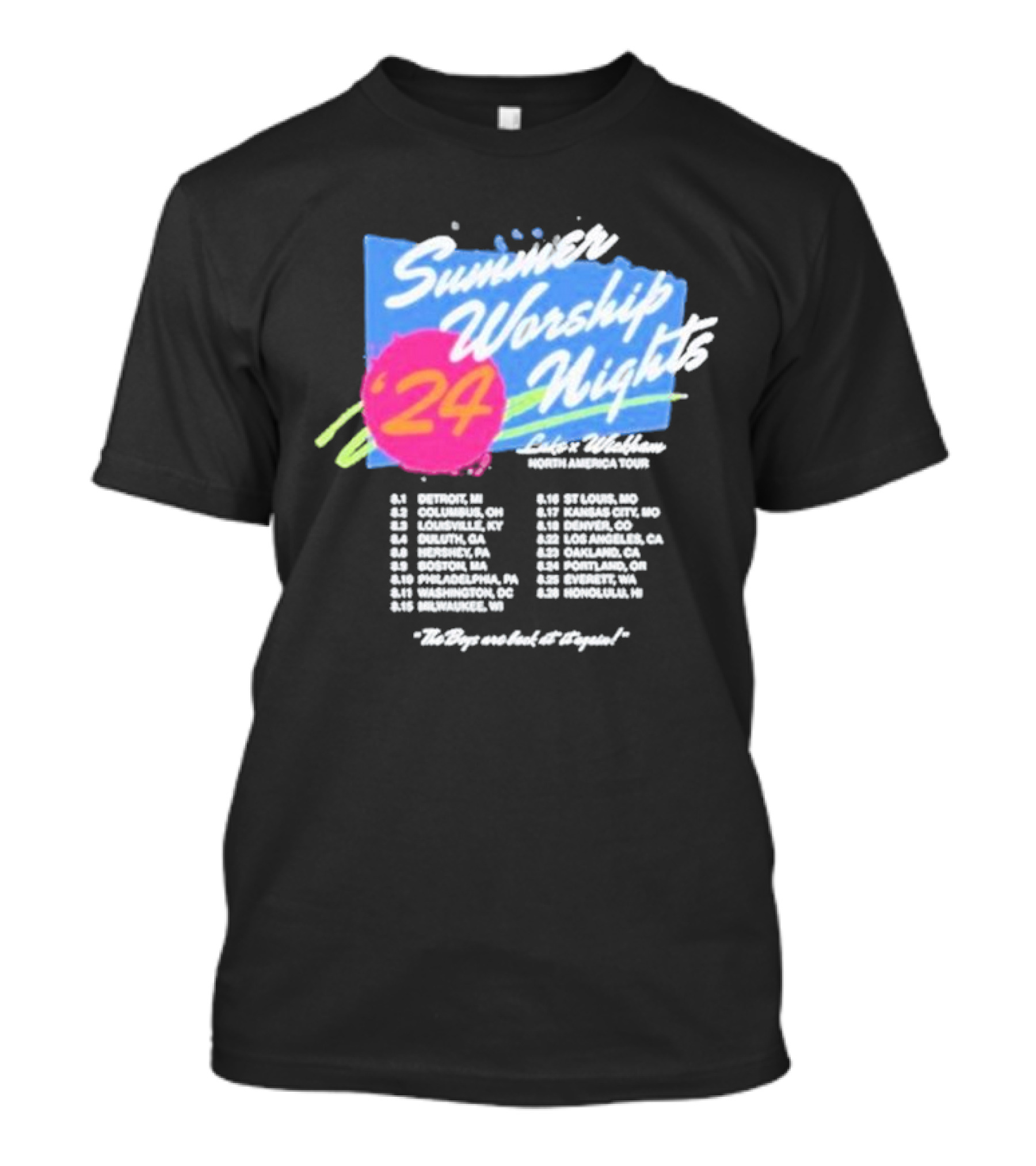 Summer Worship Nights '24 North America Tour Dates T-Shirt