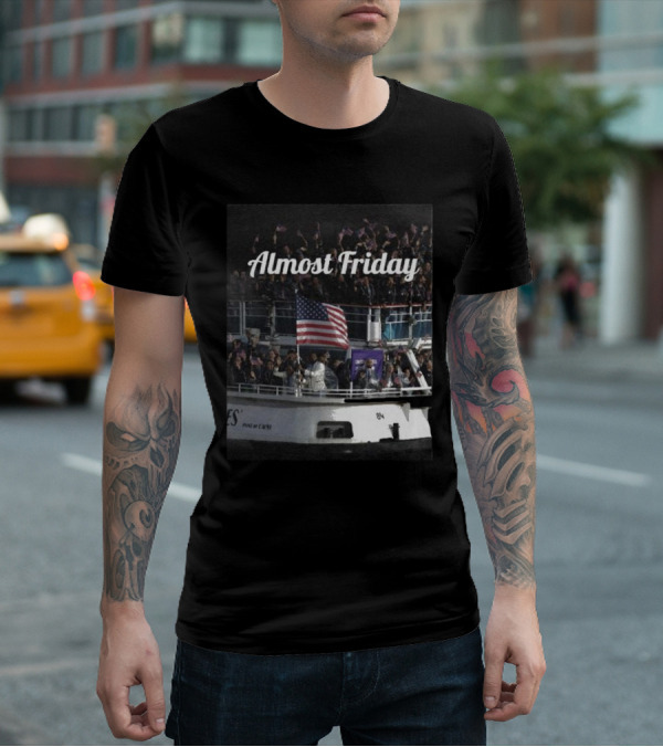 Almost Friday American Flag Celebration Boat Party T-Shirt