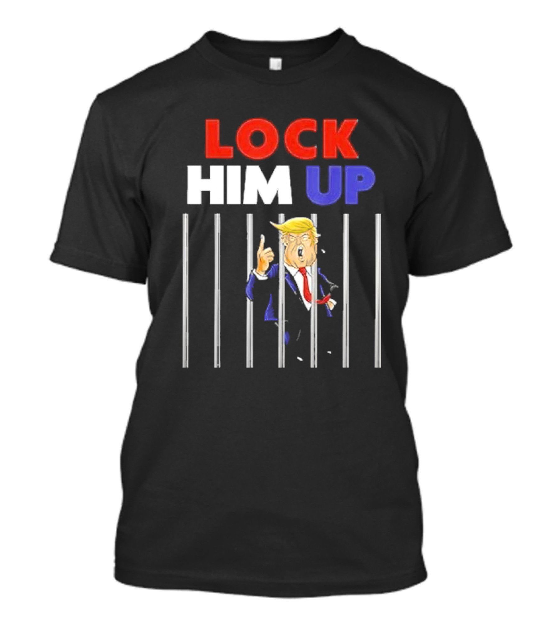 Lock Him Up Anti-Trump Funny Library Grey T-Shirt