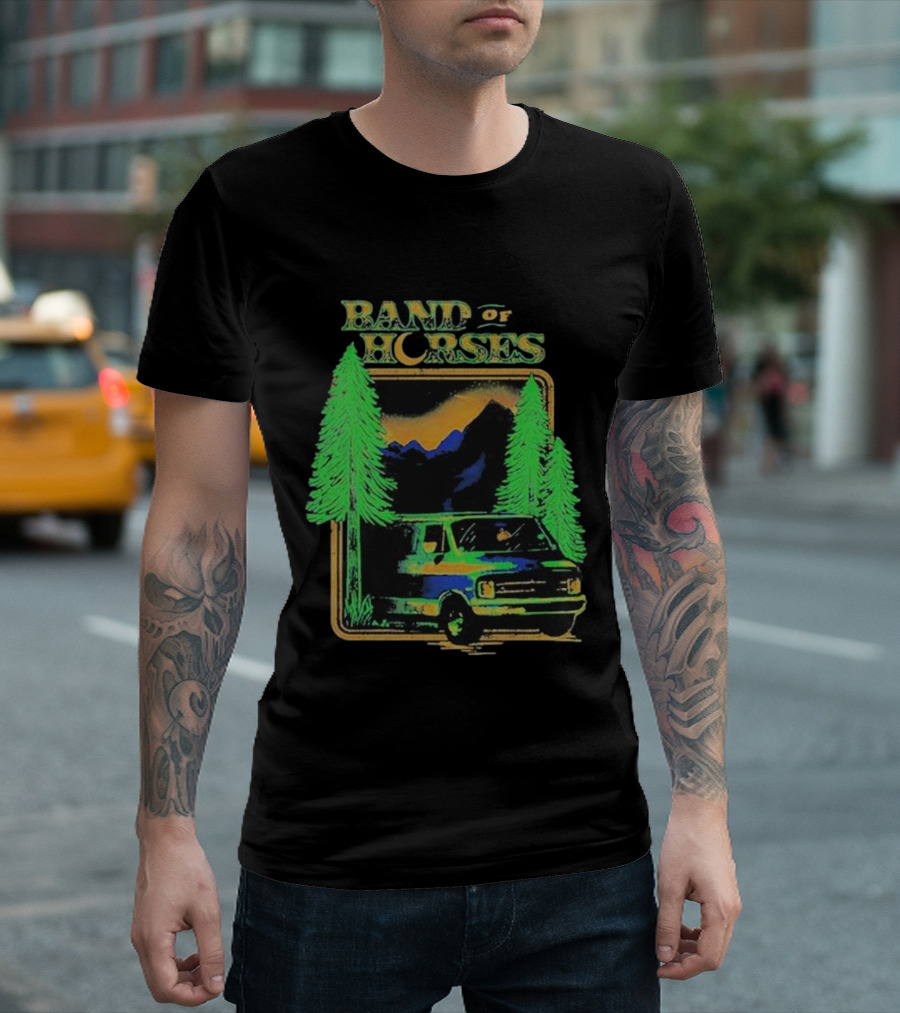Band Of Horses Mountain Van Scenic Trees T-Shirt