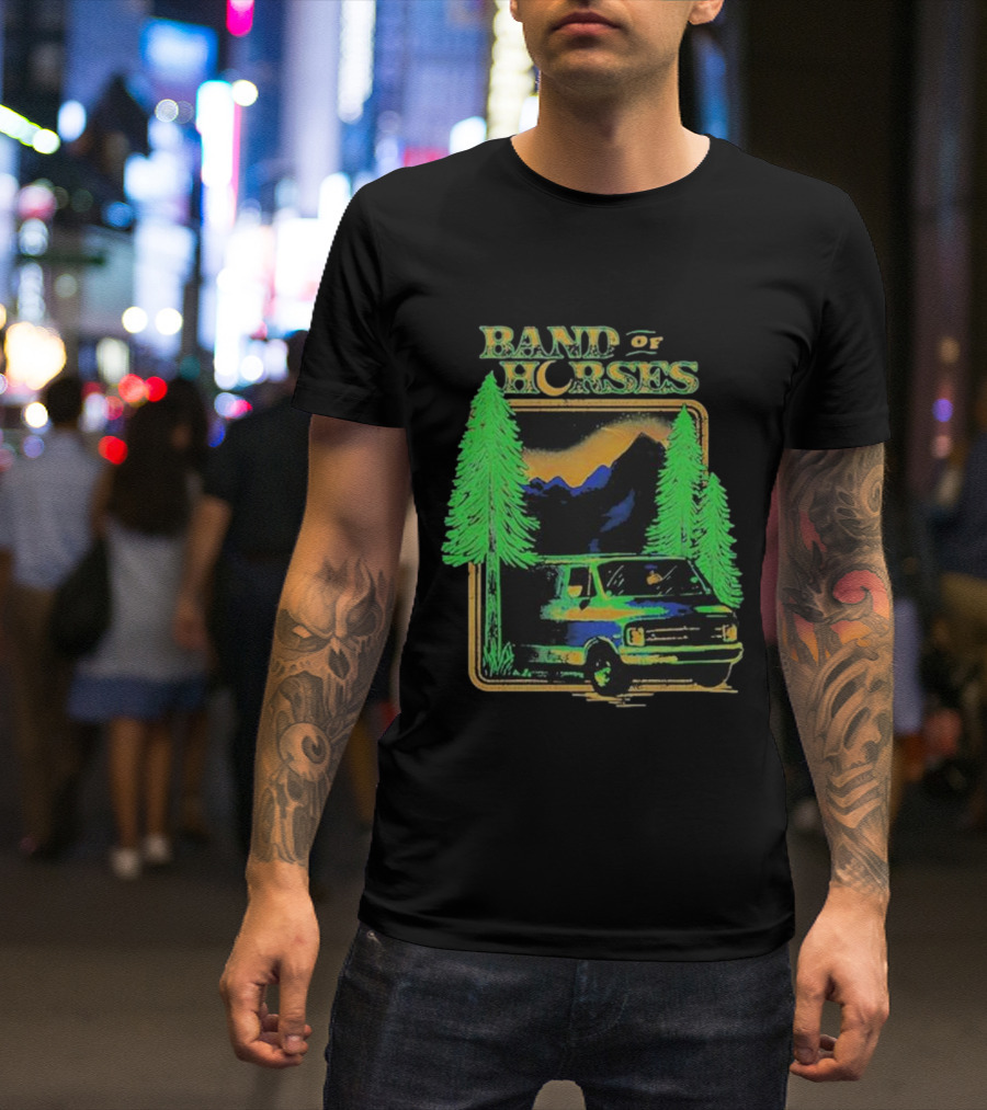 Band Of Horses Mountain Van Scenic Trees T-Shirt