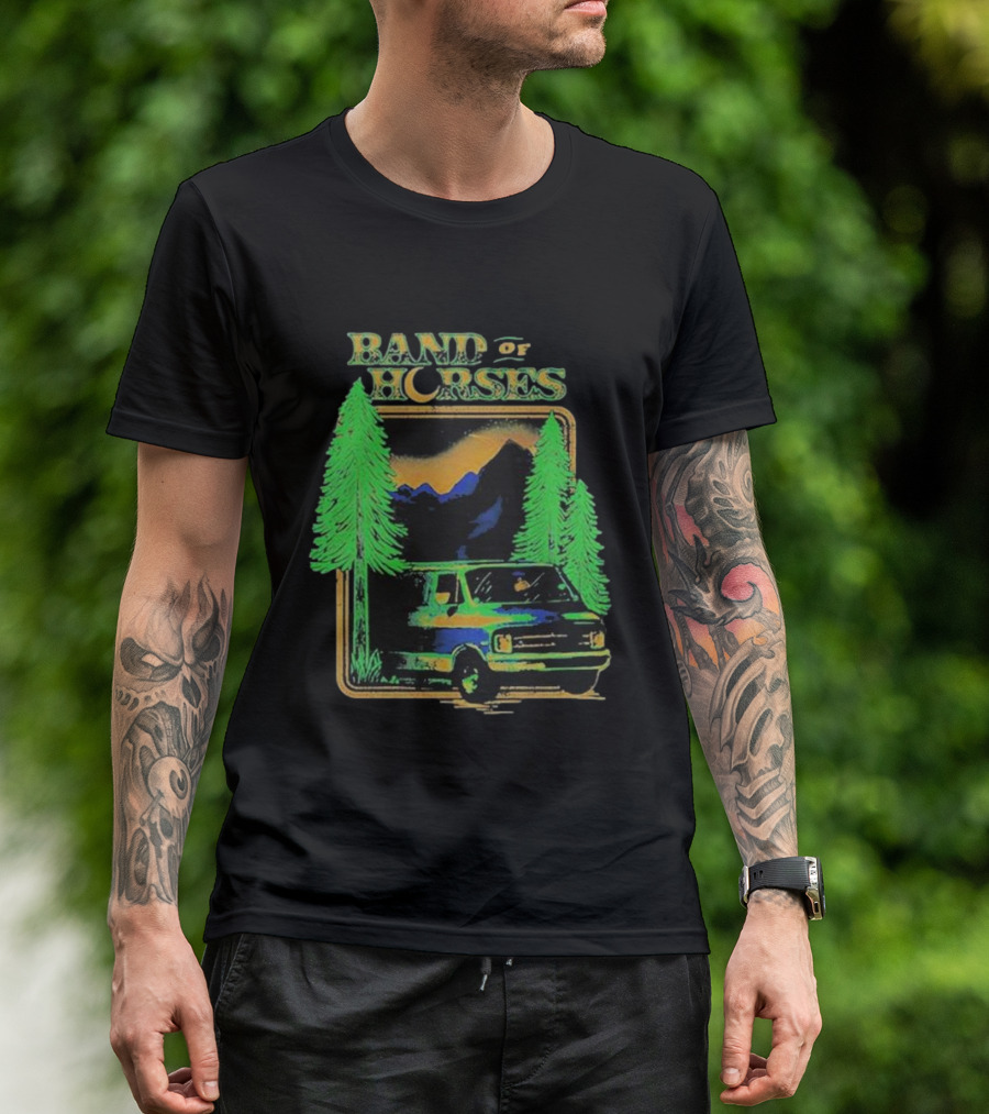 Band Of Horses Mountain Van Scenic Trees T-Shirt