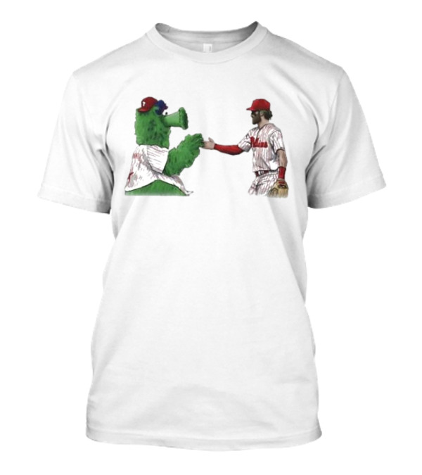Best Friends The Phillies Phanatic And His Pookie Handshake Moment T-Shirt