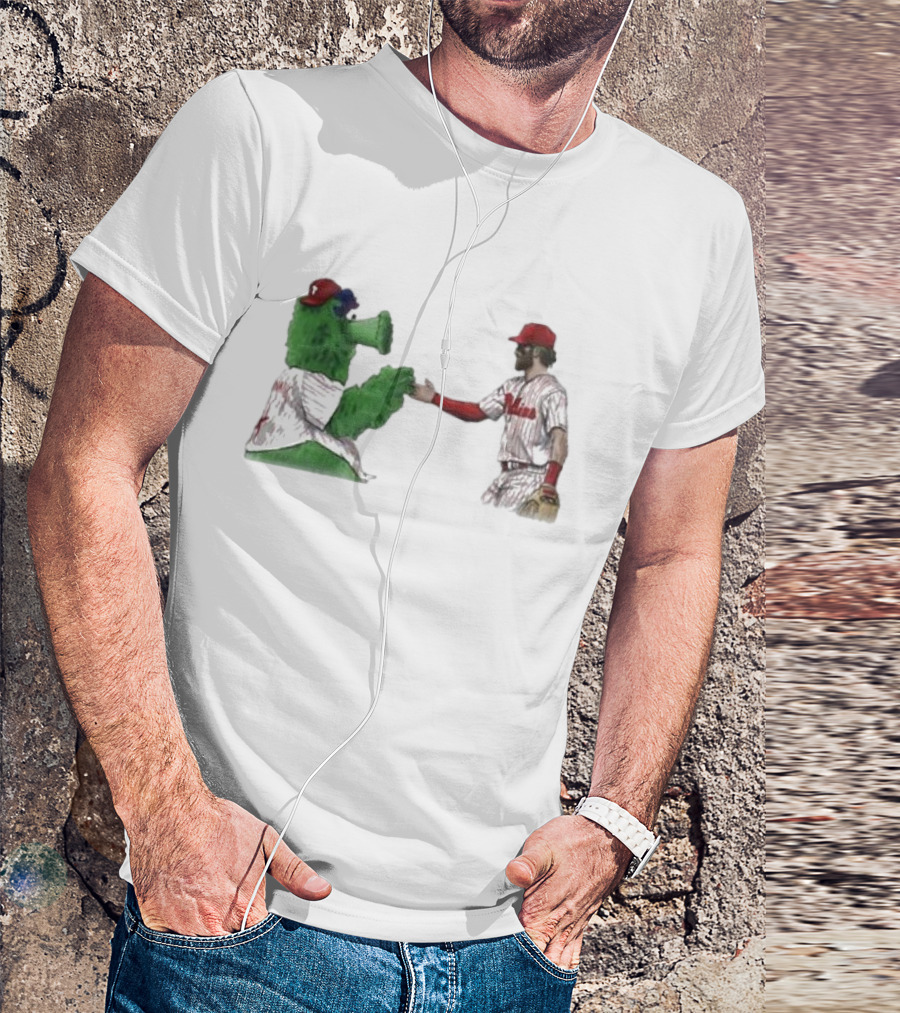 Best Friends The Phillies Phanatic And His Pookie Handshake Moment T-Shirt