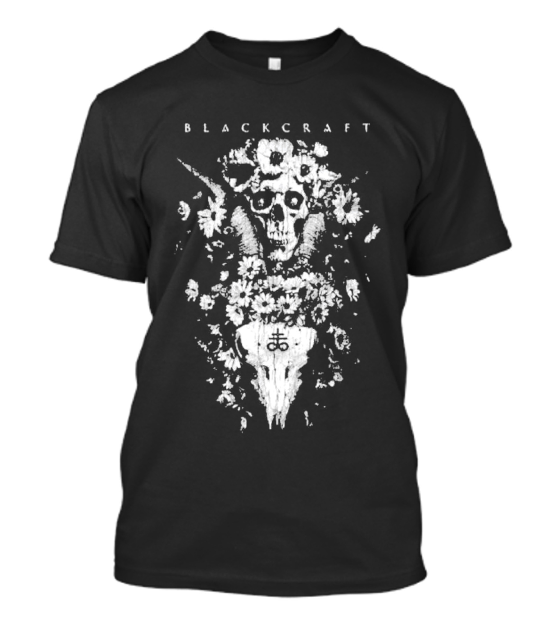 Blackcraft Skull Flowers Occult Symbol Midsummer T-Shirt