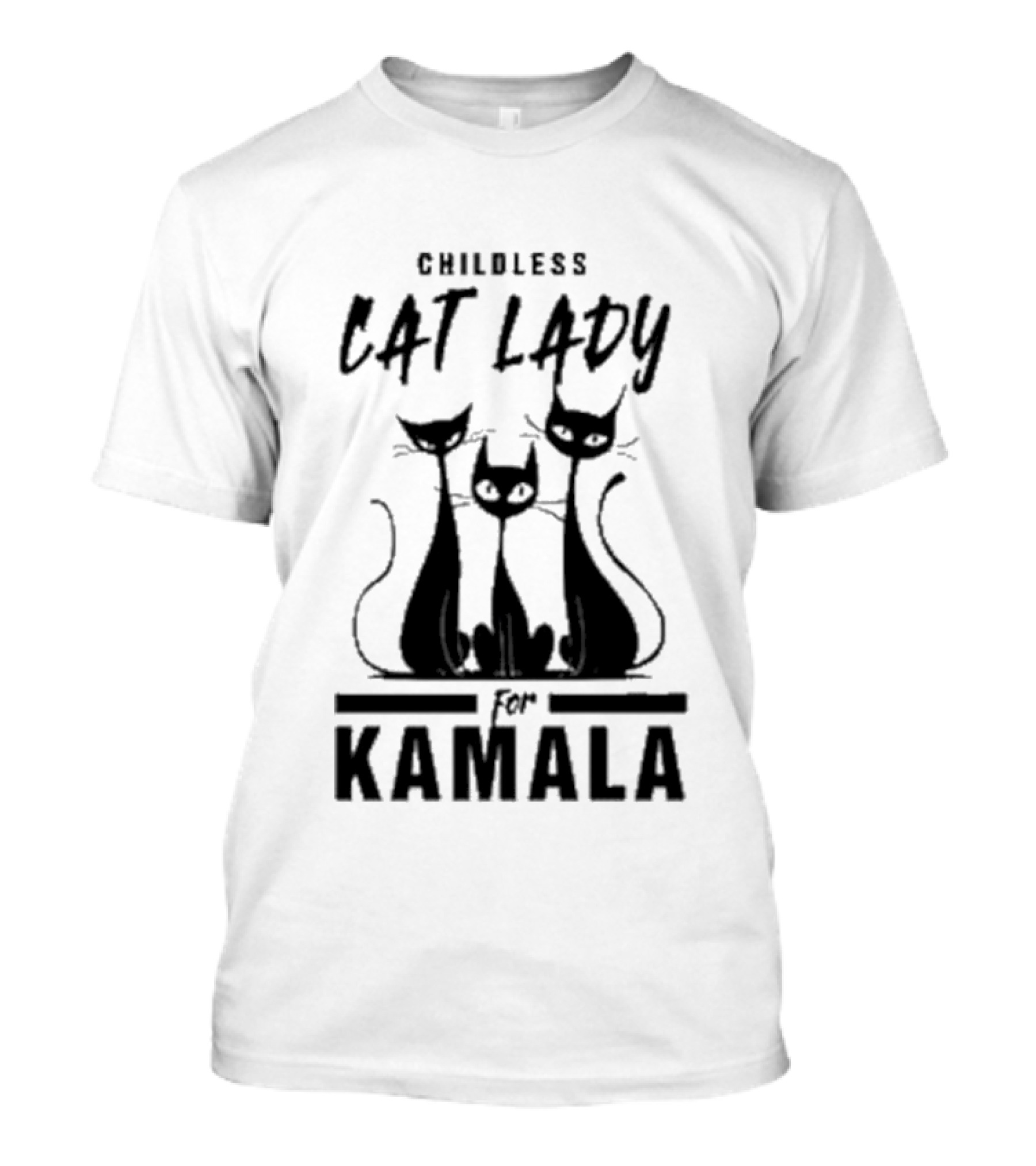 Childless Cat Lady For Kamala 2024 President Ladies With Three Cats T-Shirt