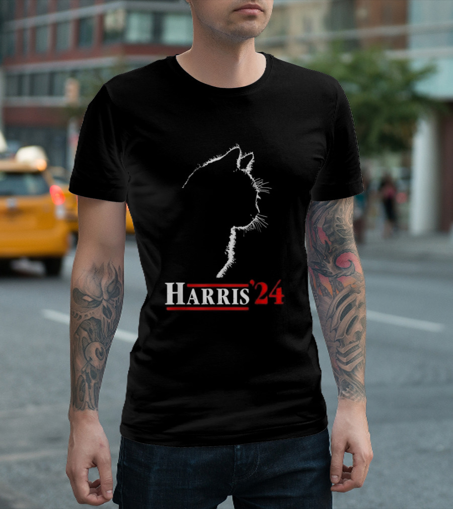 Harris '24 Childless Cat Lady for Kamala Harris President Biden 24 T-Shirt